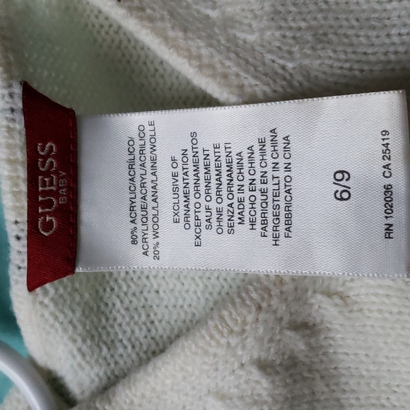 Vintage Baby Guess Girl's Embroidered Cardigan 6/9 Months - Picture 6 of 7